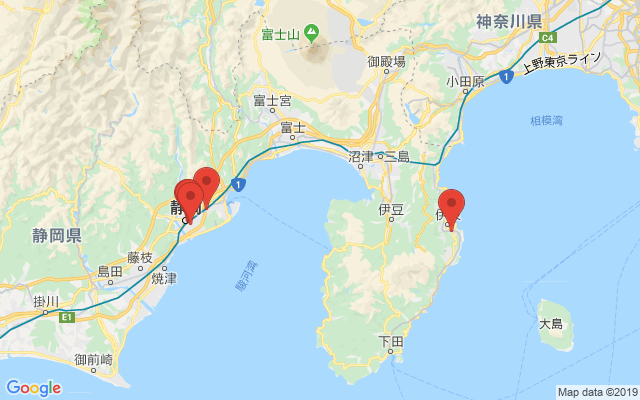 熱海の保険相談窓口のマップ